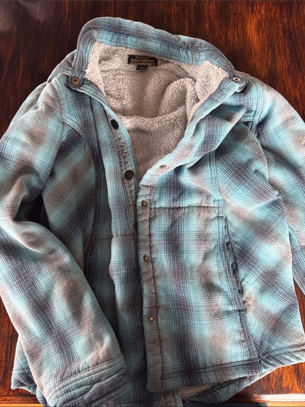 Woolrich Women's Teal Plaid Sherpa-Lined Utility Jacket